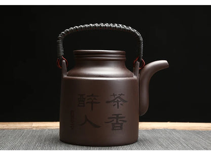 Chinese Purple Clay Tea Pot Chinese Kung Fu Large Capacity With Filter Handle Hand-painted Teapot Kettle Set