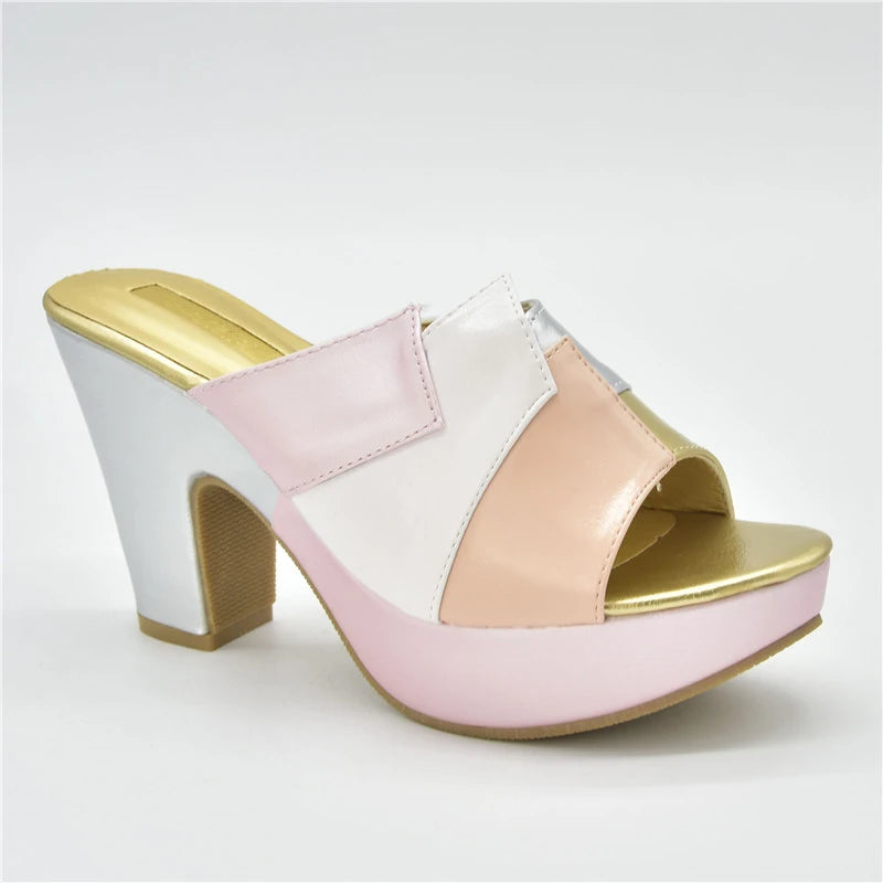 Italian Women Wedding Shoes Closed Toe Heels Colorful Heels for Women Ladies Dress Shoes Nigerian Women Party Pumps