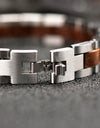 Wood Stainless Steel Bracelet for Women Jewelry Adjusted Strap