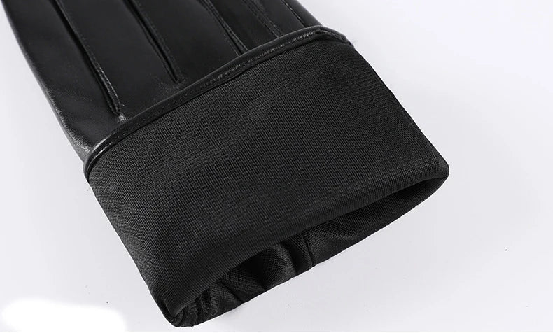 Sheepskin High Quality Autumn Winter Genuine Leather Gloves Men Driving Mittens Warm Touch Screen