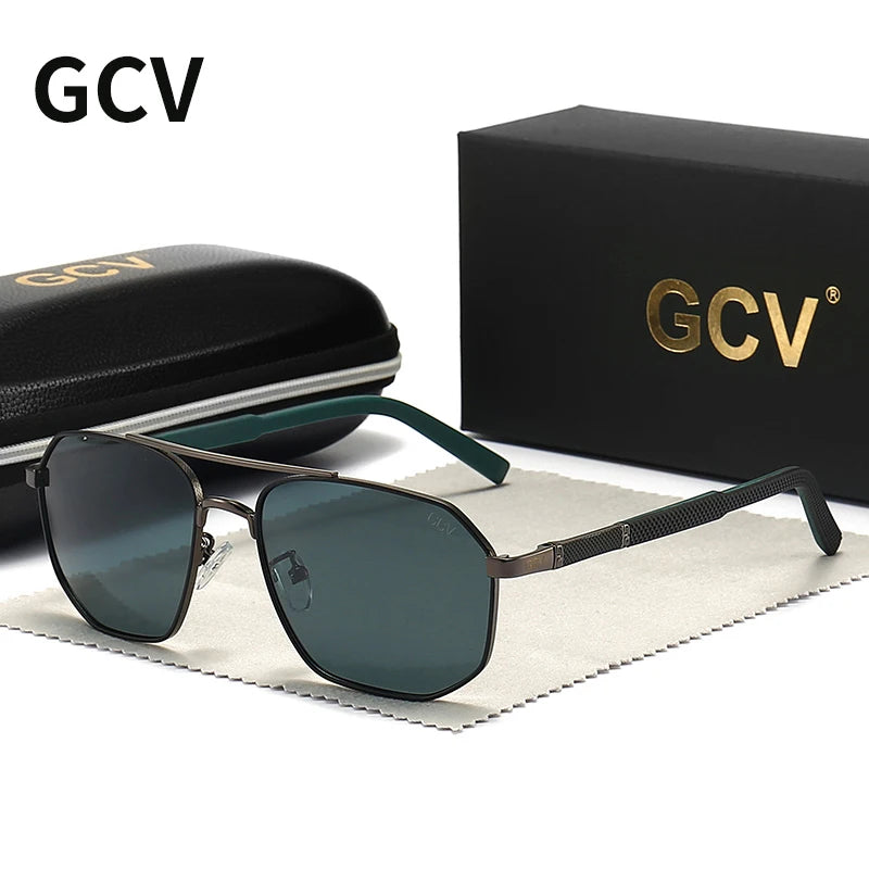 Classic Pilot Square Metal Frame Polarized UV400 Driving Sunglasses for Men Outdoor Eyewear