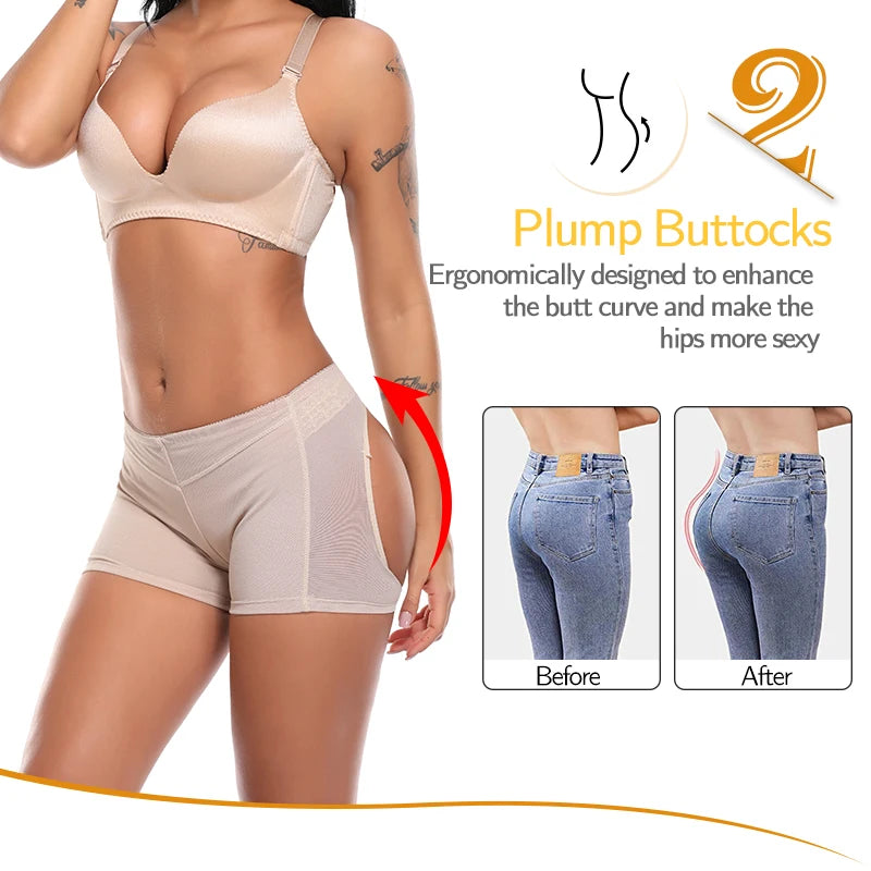 Women Butt Lifter Panties Enhancer Tummy Control Body Shaper Underwear Briefs Push Up Panty Open Hip Booty