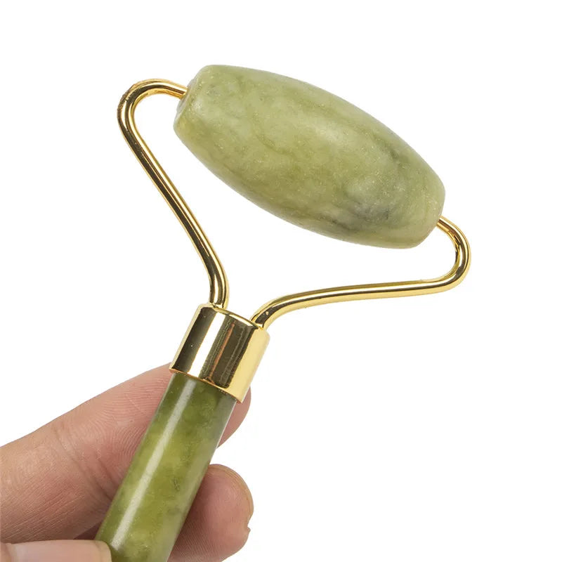 1Pc Natural Jade Roller Face Lifting Massager Jade Stone Quartz Facial Roller Beauty Massage Tools Face Eye Neck Slimming Tool