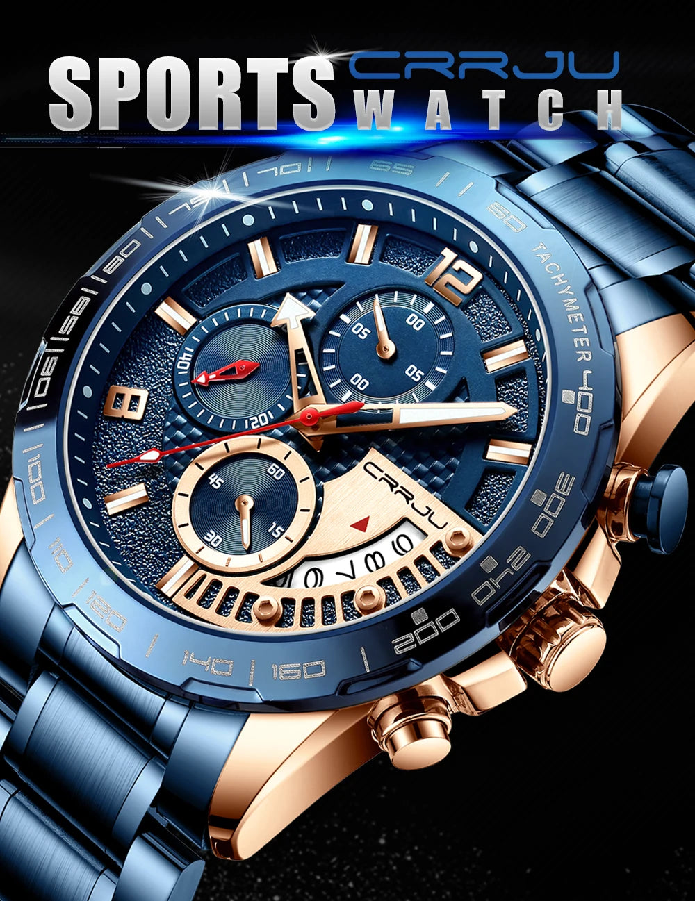 Mens Watches Fashion Stainless Steel Business Watch Luxury Luminous Waterproof Chronograph Quartz Watch Relogio Masculino