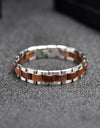 Bracelet Metal Stainless Steel Wood Strap Jewelry