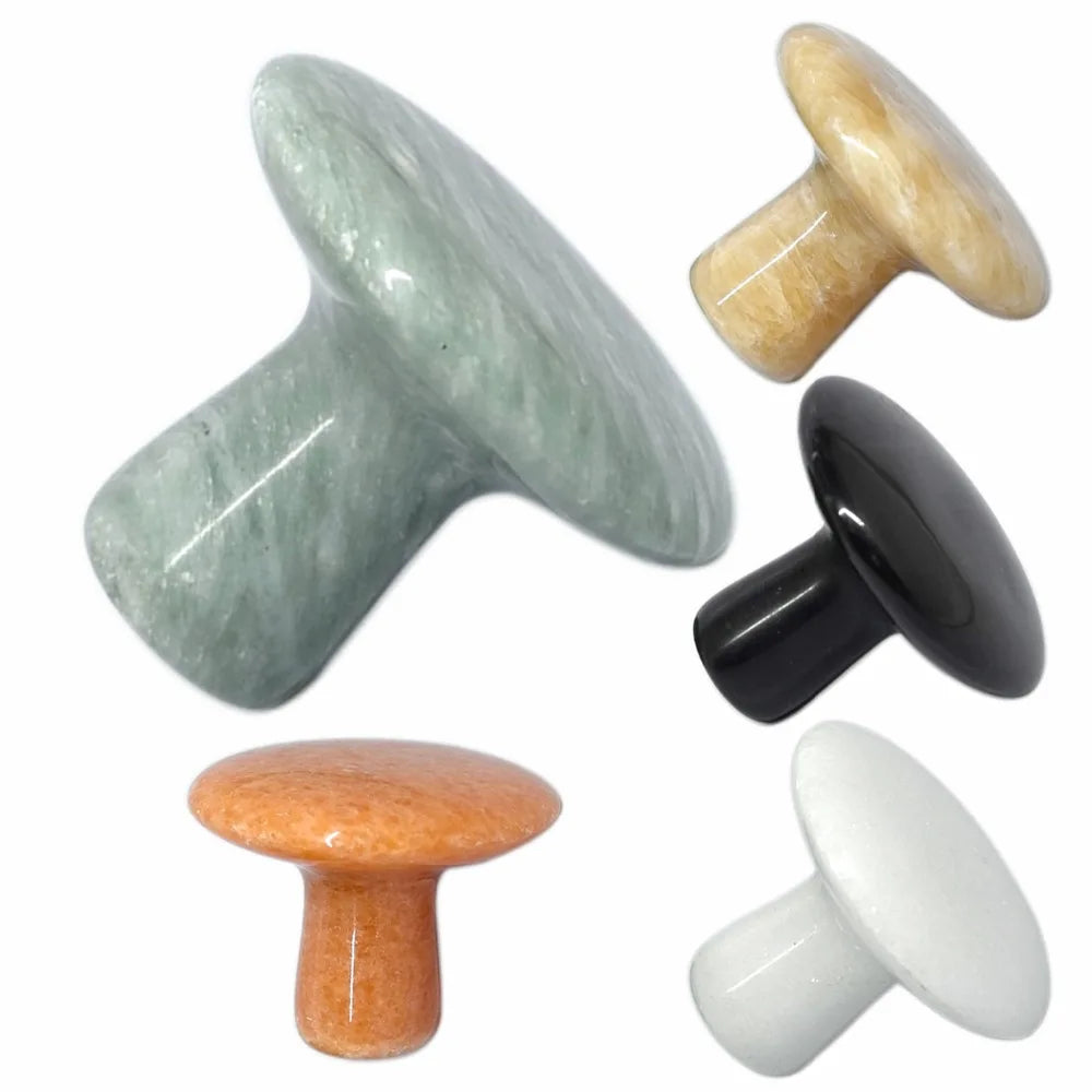 5.5x4cm Rose Quartz Mushroom Massage Stone Crystal Jade GUASHA Facial Body Foot Thin Anti-wrinkle Relaxation Beauty Health Care