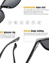 Square Polarized Sunglasses for Men and Women Retro Brown Blue Ocean Lens