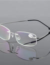 Titanium Alloy Rimless Reading Glasses Light Square Flexible Blue Proof Glasses Frame Women Anti-Blue Ray Glasses Men
