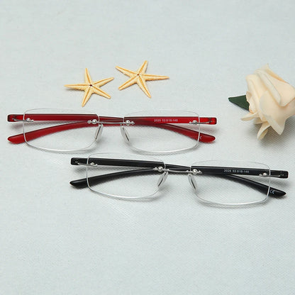 Rimless Reading Glasses Anti-Blue Light Presbyopia Spectacles Eyewear Ultralight Square Frameless Hyperopia Eyeglasses