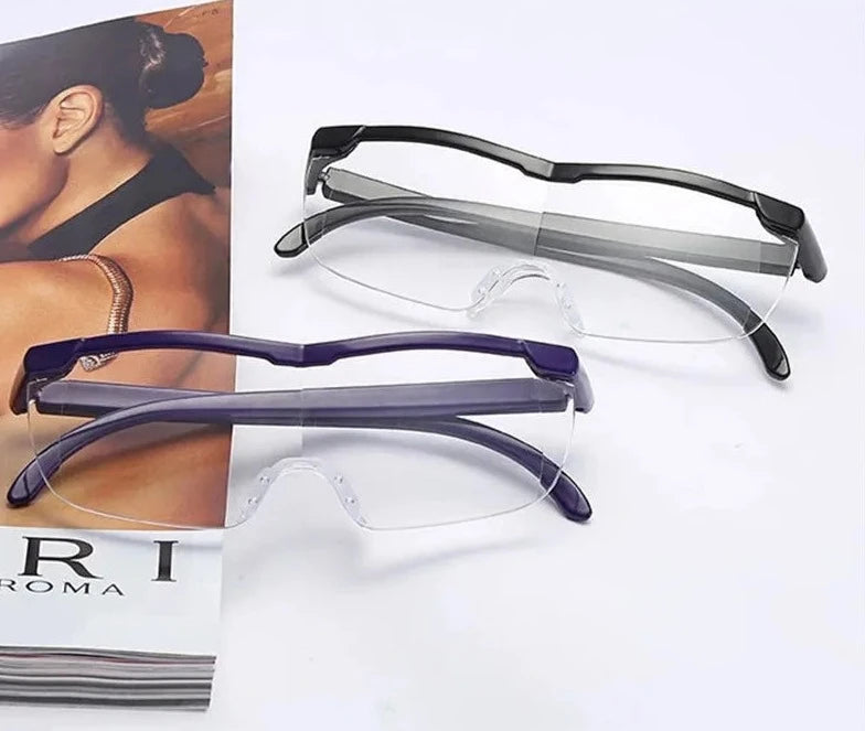 Reading Glasses Men Women Big Vision Magnifying 1.6 Times Vintage Eyewear Magnifier +250 Magnifies Vision Lens