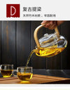 Bamboo-wood Glass Tea-making Teapot Hand-thickened Tea Pot with Filter Liner Flower Can Be Heated By Electric Pottery Oven