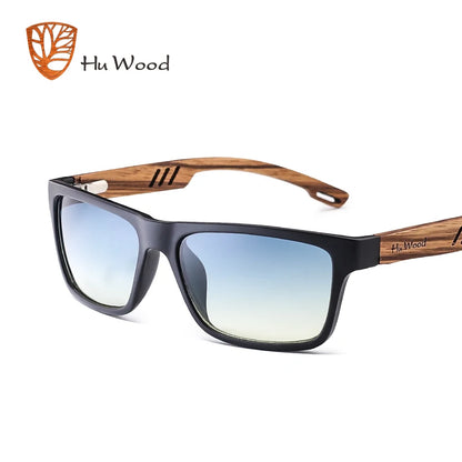 Zebra Wood Sunglasses Sport Color Gradient Square