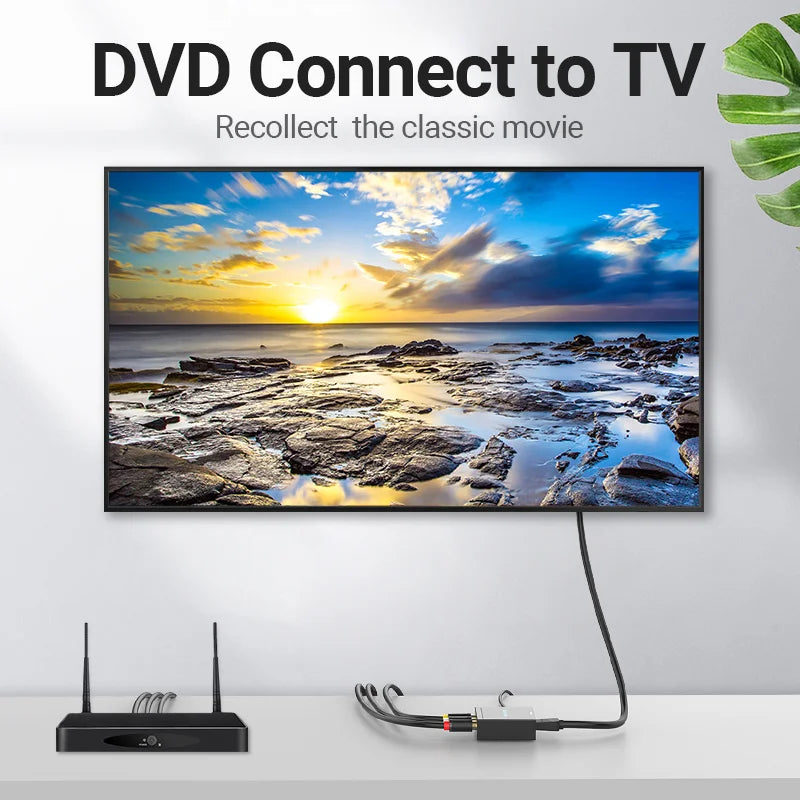 AV to HDMI Converter HDMI to RCA Video Adapter with Mini USB Power Cable for TV Box Projector  HDMI to AV