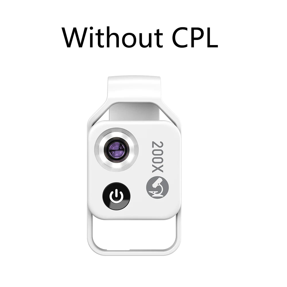 200X Smartphone Microscope Lens with LED Light Universal Clip