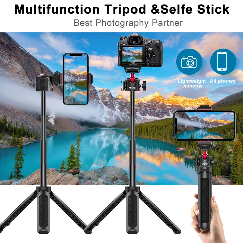 Extend Tablet Tripod with Cold Shoe for Microphone LED Video Fill Light Smartphone SLR Camera Tripod