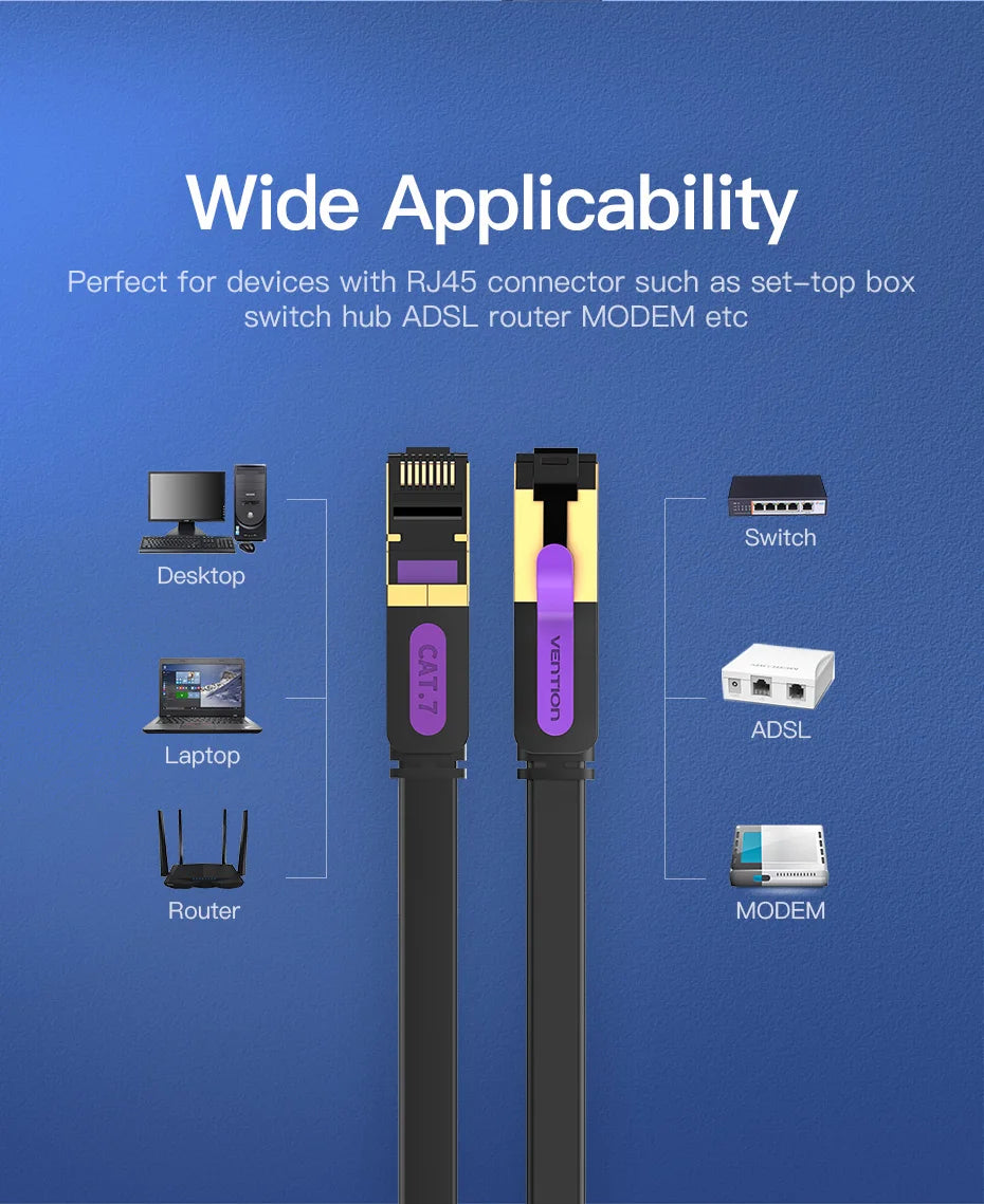 Cat7 Ethernet Cable Cat7 High Speed Flat Gigabit STP RJ45 10Gbps Network Lan Cable for Router PS5 PS4 PS3 Patch Cord