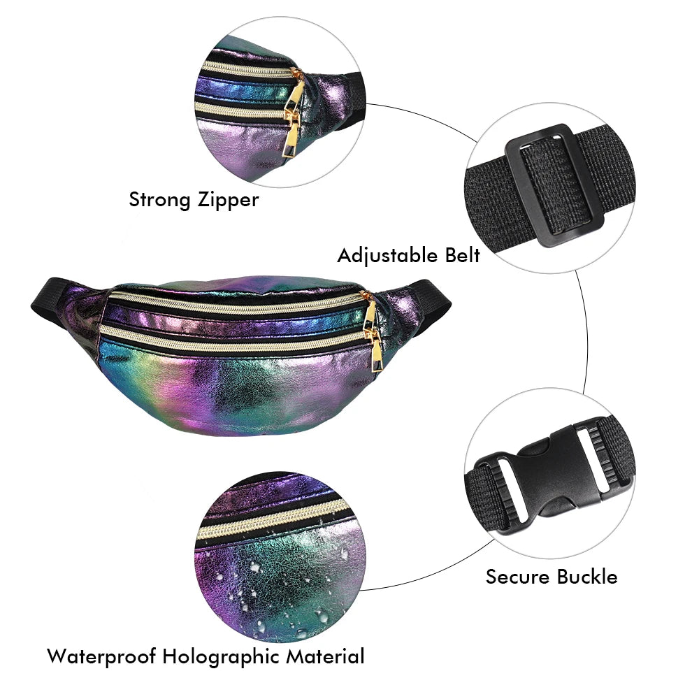 Waist Bag Fanny Pack Laser Shoulder Belt Bag Holographic Designer Cute Waist Packs Party Travel Phone Pouch Bags