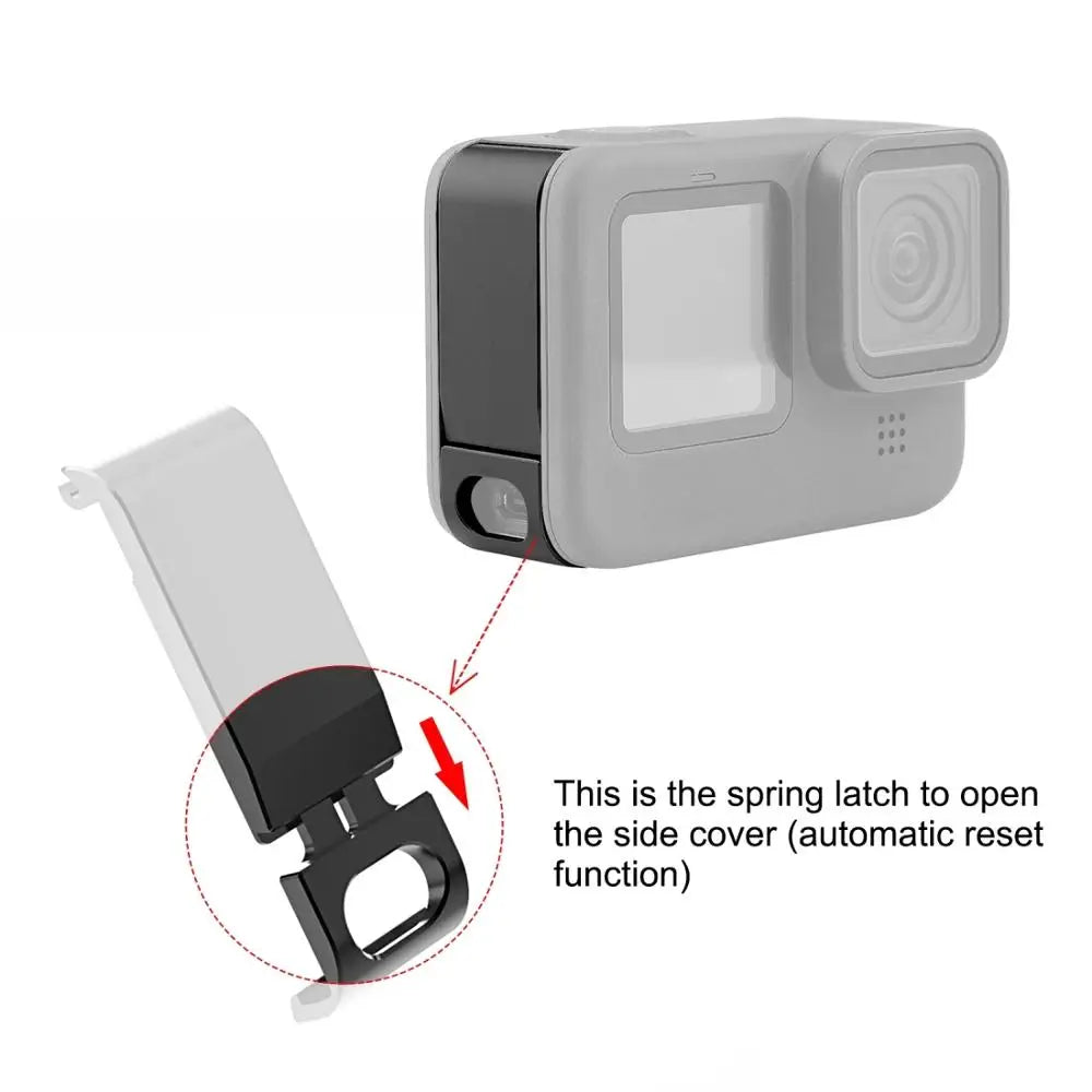 Action Camera Accessories Kit for GoPro Hero11 10 9 Black Silicone Housing Case Lens Cap Battery Side Lid Cover for GoPro