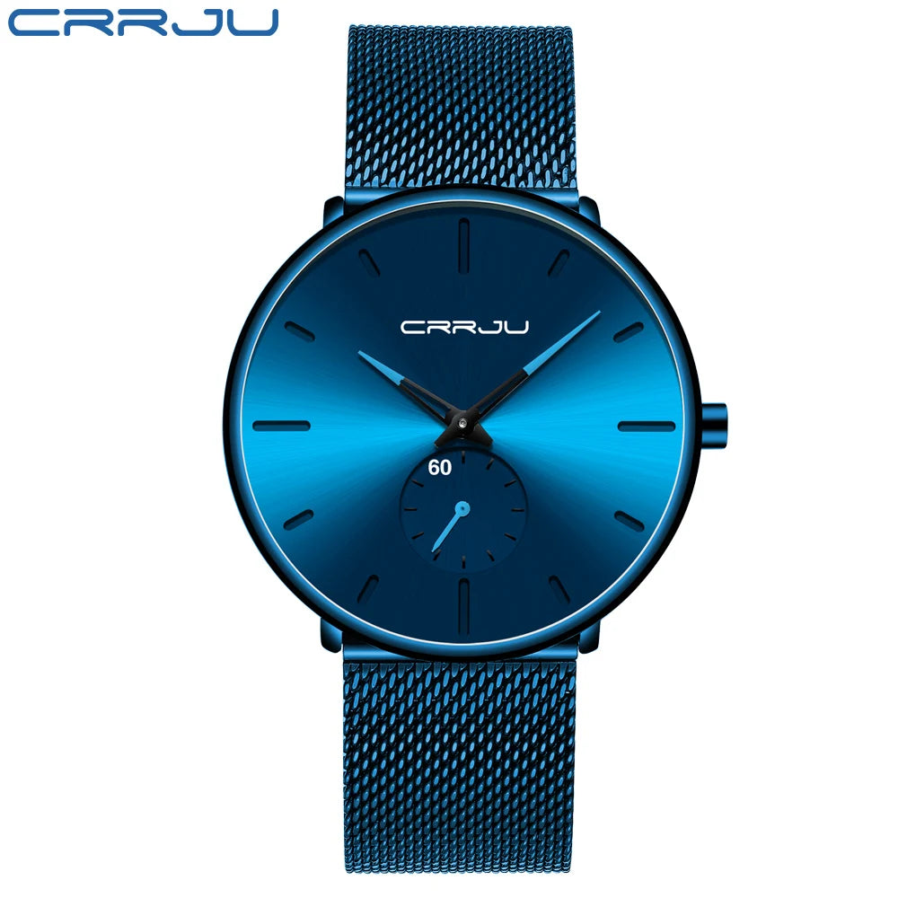 Fashion Blue Men Watch Top Luxury Brand Minimalist Ultra-thin Quartz Watch Casual Waterproof Clock Relogio Masculino