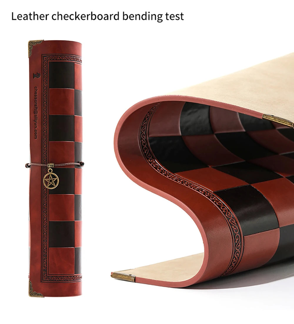 Luxury Metal Chess Set with Leather Board – Dragon Soldier Theme