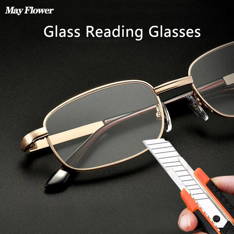Retro Square Glass Lens Reading Glasses