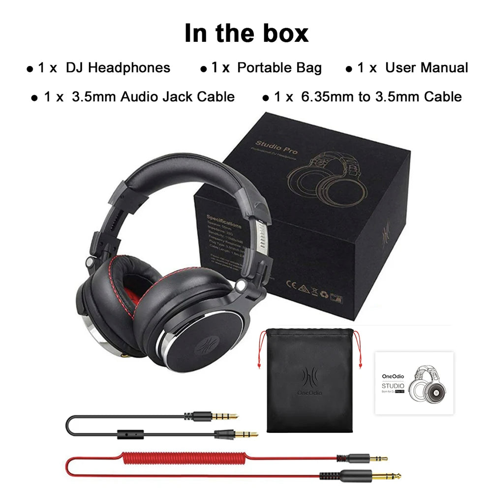 Foldable Over-Ear Wired Headphone For Phone Computer PC Professional Studio Pro 30 50 Monitor DJ Headset Gaming Earphone