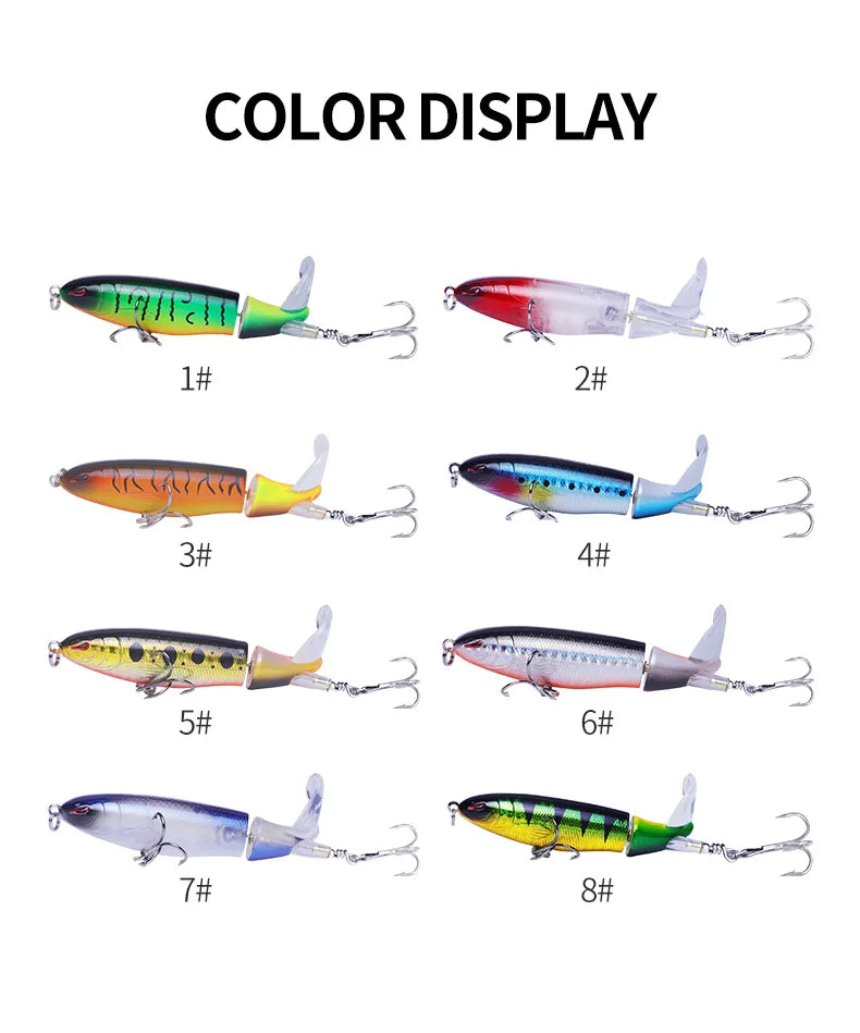 Fishing lure Whopper Popper 1PCS 13g 10cm Propeller Topwater Artificial Bait Hard Plopper Rotating Tail Fishing Tackle