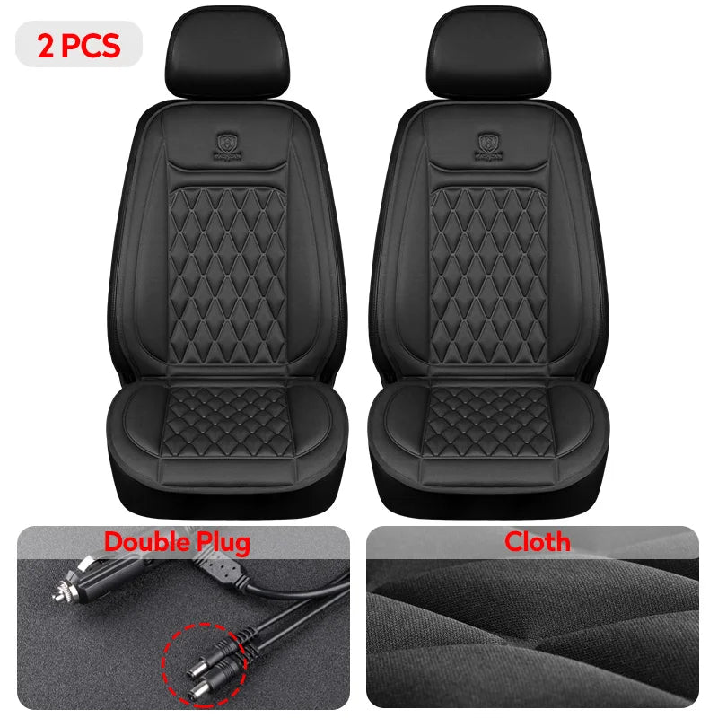 Heated Car Seat Cover 12-24V Universal Car Seat Heater 30'S Fast Heating Pad Thicken Car Heated Seat Cushion Warm Seat Protector