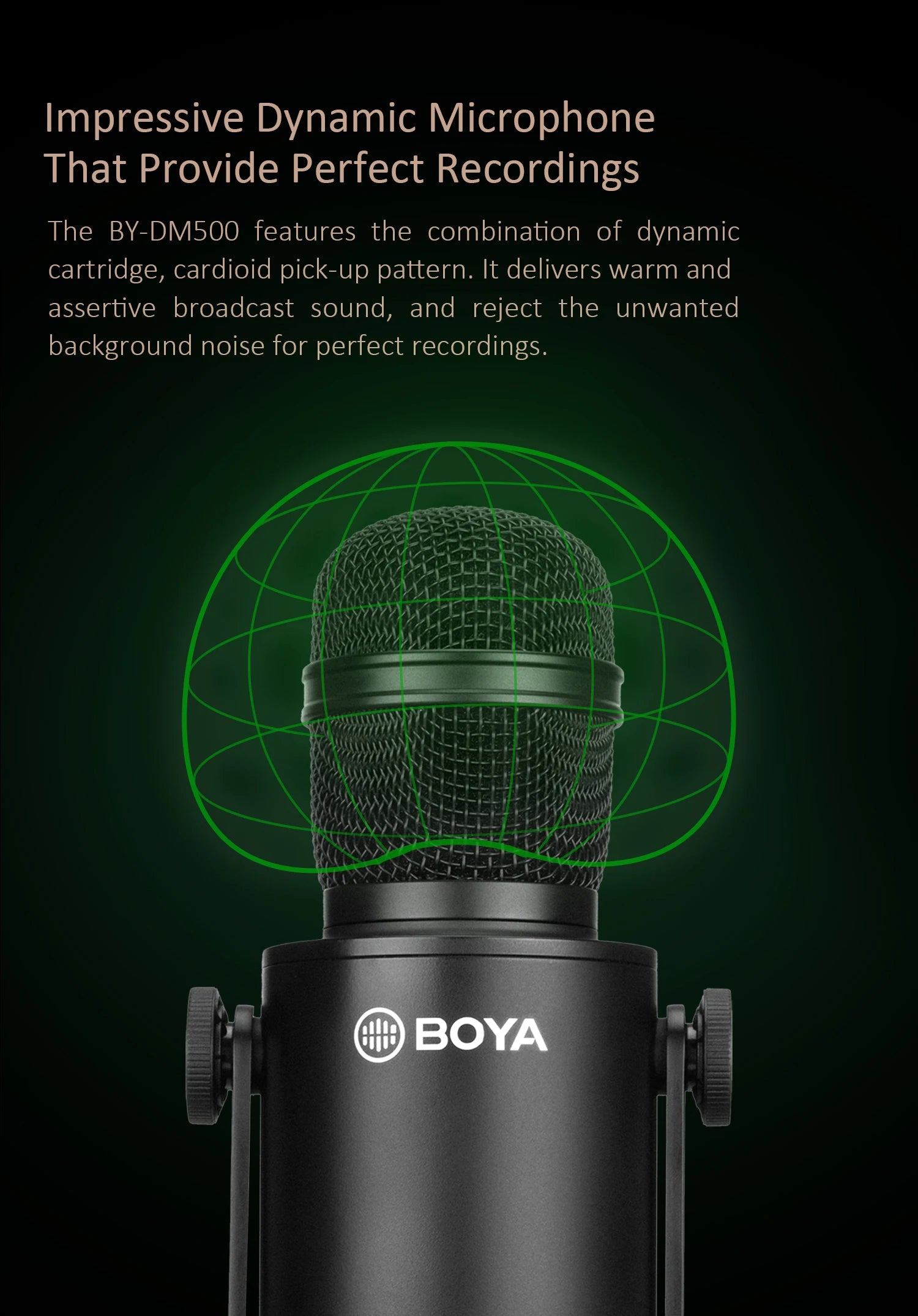 BY-DM500 Studio Gaming Microphone for Streaming Live Vocals Youtube Recording Blogging Podcasting XLR Dynamic Microphone