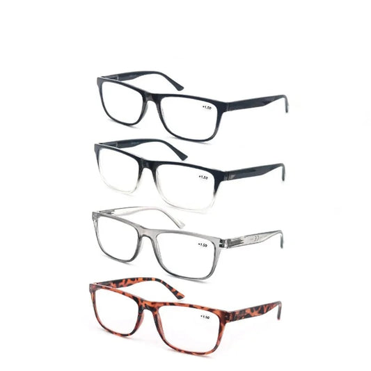 Reading Glasses Big Head Men Rectangle Oversized Readers Eyeglasses Women Spring Hinge Clear Vision with Diopters +1.0~+4.0