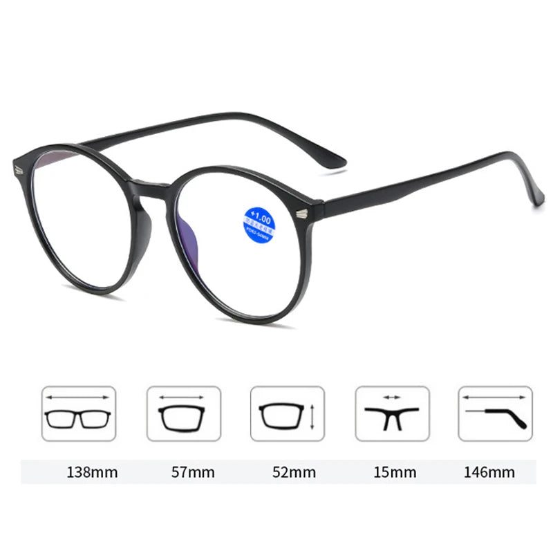 Ultralight Polygon Reading Glasses For Men Women Anti Fatigue Computer Eyeglasses Black Frame Reading Presbyopia Eyewear