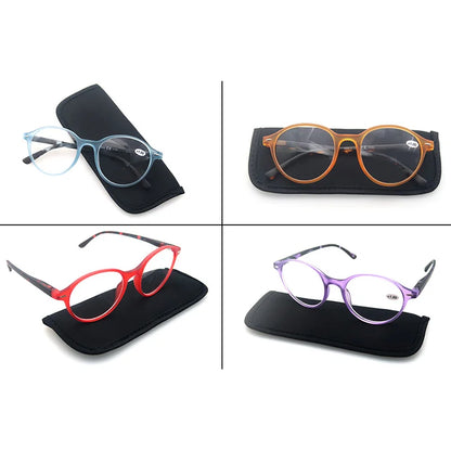 Reading Glasses Colorful Round Classic Readers Comfort Spring Hinge Lightweight Presbyopia