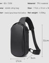 Multifunction USB Crossbody Bag Shoulder Bag Man TPU Waterproof Travel Sling Messenger Pack Chest Bag