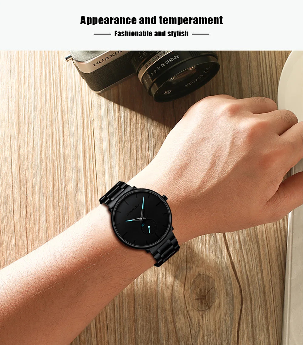 Watches Stainless Steel Men's Wrist Watch Casual Luxury Waterproof Sport Watch for Men Quartz Watch Relogio Masculino