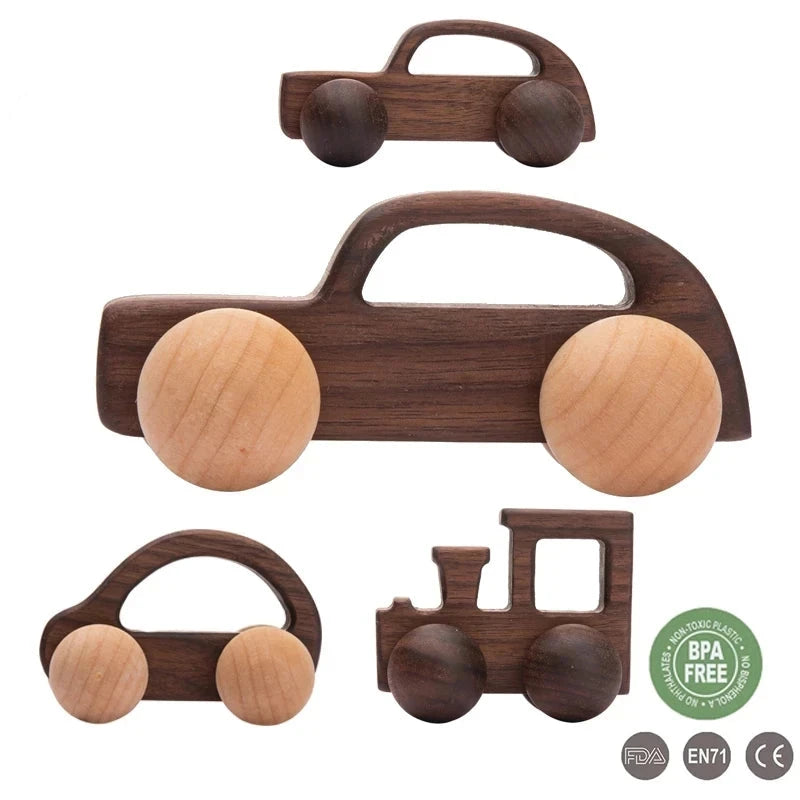 Nordic Style Wooden Car Blocks Toys For Children Montessori Educational Safe Toy High-end Wood Blocks Baby Toys Cute Baby Gift