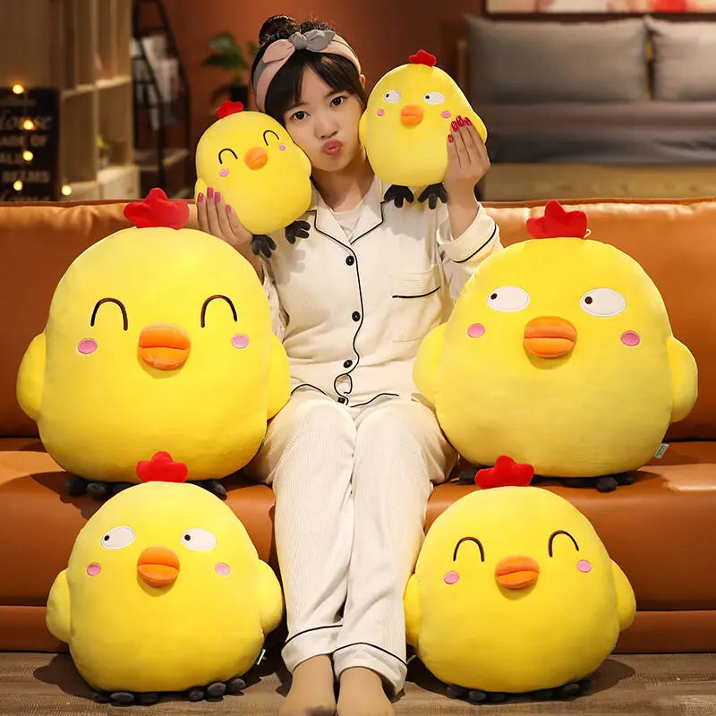 Cute Yellow Chicken Plush Stuffed Animal Soft Pillow