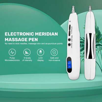 Electric Acupuncture Pen Digital Display Body Massager Meridian Energy Pen Relief Pain Magnet Therapy Massage Pen Health Care