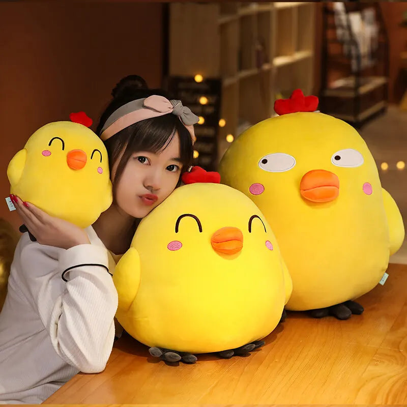 Cute Yellow Chicken Plush Stuffed Animal Soft Pillow