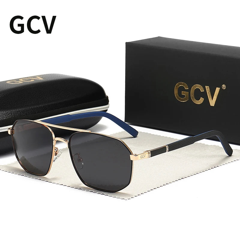 Classic Pilot Square Metal Frame Polarized UV400 Driving Sunglasses for Men Outdoor Eyewear