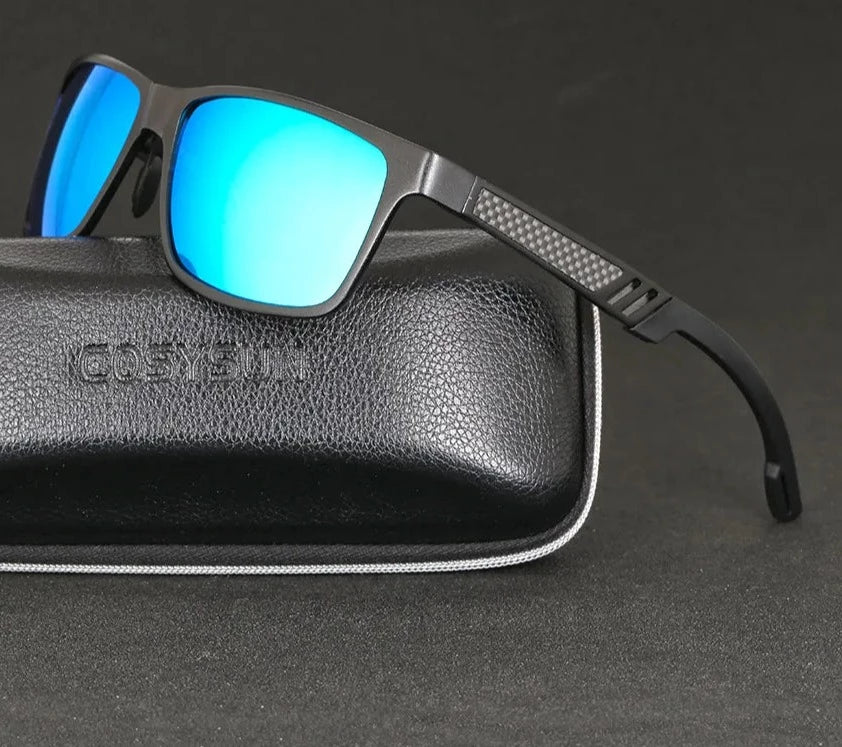 Polarized Square Metal Frame Male Sun Glasses fishing Driving Sunglasses