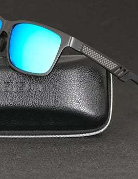 Polarized Square Metal Frame Male Sun Glasses fishing Driving Sunglasses
