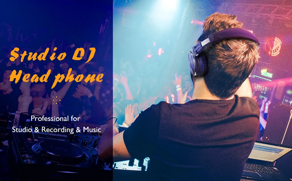 Pro 10 Wired DJ Headphones Bass Stereo Gaming Headset With Microphone For Phone Studio Monitor Headphone For Recording