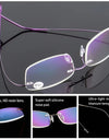 Titanium Alloy Rimless Reading Glasses Light Square Flexible Blue Proof Glasses Frame Women Anti-Blue Ray Glasses Men