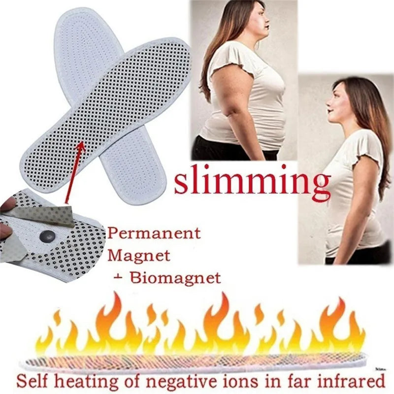 1Pair Magnetic Therapy Insoles Transparent Weight Loss Slimming Insole Massage Foot Care Shoe Pad