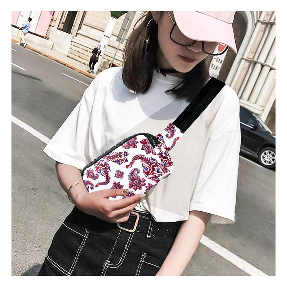 Flower Waist Bag Women Fashion Fanny Pack Bum Bag Hot Hip Bag Waist Purse Waterproof Belt  Pack Chest Bag Phone Pounch