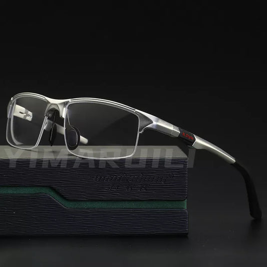 Half-Frame Sports Glasses Frame Ultra-Light Aluminum-Magnesium Material Optical Prescription Glasses Frame Men Y3121