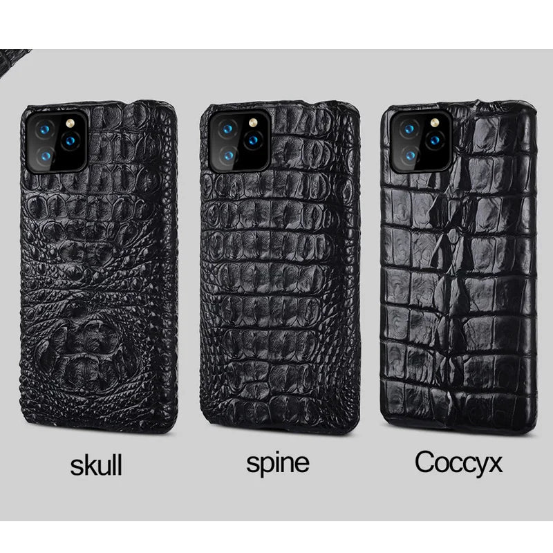 100% Genuine Crocodile Leather Phone Case For iPhone 16 15 14 Pro Max 15Pro 16 Plus Luxury Shockproof Back Cover