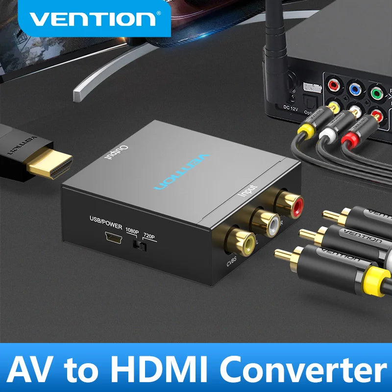 AV to HDMI Converter HDMI to RCA Video Adapter with Mini USB Power Cable for TV Box Projector  HDMI to AV