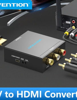 AV to HDMI Converter HDMI to RCA Video Adapter with Mini USB Power Cable for TV Box Projector  HDMI to AV