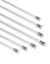 100Pcs 304#Stainless Steel Cable Ties 4.6mm Heavy Duty Self-Locking Cable Zip Tie Multi-Purpose Metal Exhaust Wrap Locking Ties
